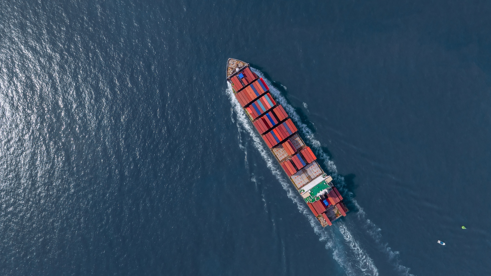 Aerial view container cargo ship freight shipping international, Global business freight shipping