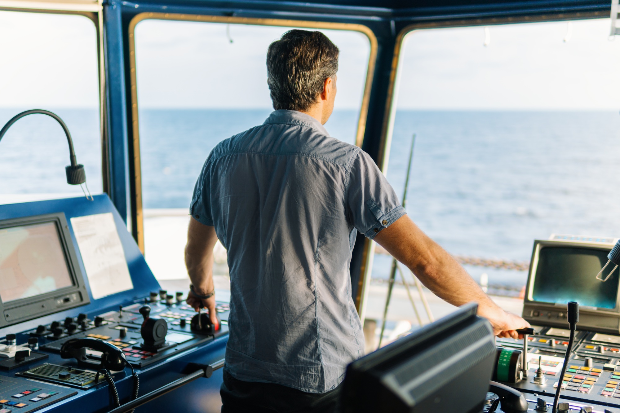 Marine navigational officer during navigational watch on Bridge